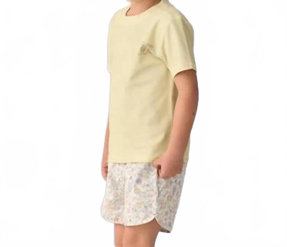 NEW RYLEE + CRU boy's short sleeve rashguard in citron